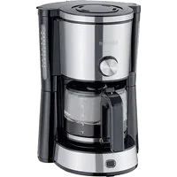 SEVERIN Filterkaffeemaschine Switch KA 4825, 10 Tassen, 1,25 l, 1.000 W, Schwenkfilter 1×4, Tropf‑Stopp, Warmhaltefunktion, Abschaltautomatik, B 230 x H 340 x T 260 mm, Schwarz/Edelstahl bei vibequelle