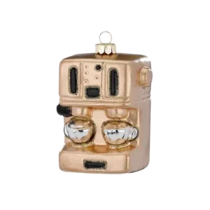 Christbaumschmuck Glas Kaffeevollautomat 9.5cm gold – Inges Magic & Goodz bei vibequelle