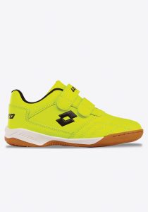 Hallenschuh LOTTO, Kinder, Gr. 25, gelb (fr.gelb, schwarz), Synthetik, Schuhe Hallenschuh, mit Klettverschluss bei vibequelle