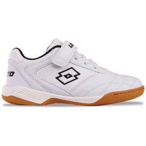 Hallenschuh LOTTO, Mädchen, Gr. 28, schwarz-weiß (weiß, schwarz), Kunstfaser, Synthetik, mehrfarbig, Schuhe Hallenschuh, – in kinderfußgerechter Passform bei vibequelle