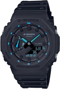 Chronograph CASIO G-SHOCK, schwarz (schwarz, neonblau), Armbanduhren, Herren, Chronograph, Quarzuhr, Armbanduhr,Herrenuhr,digital, bis 20bar wasserd.Resinarmband bei vibequelle