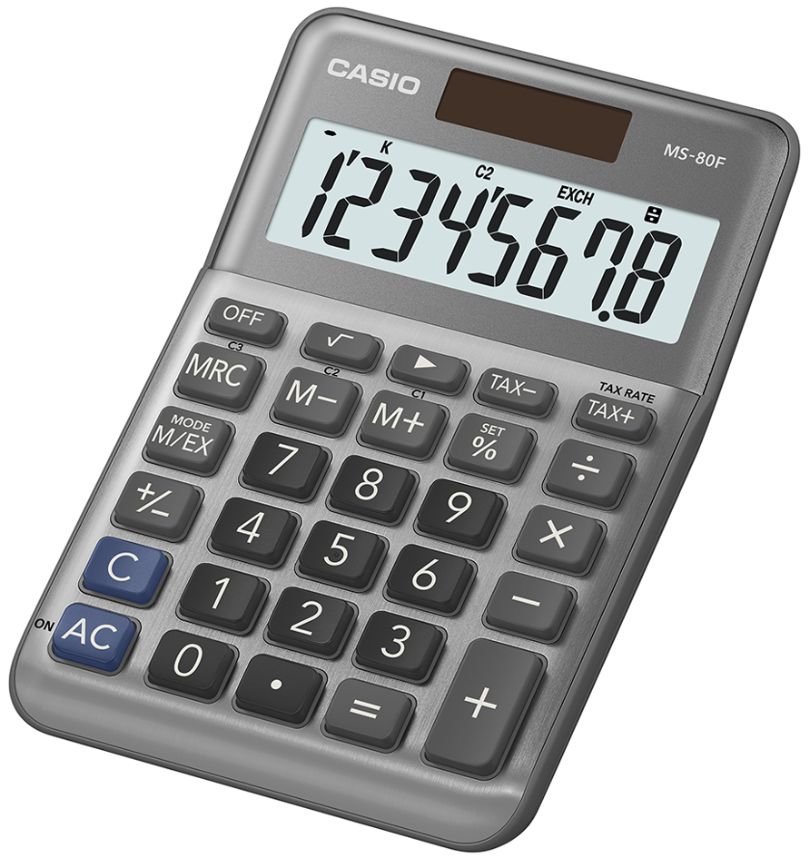 CASIO MS-80F Tischrechner grau