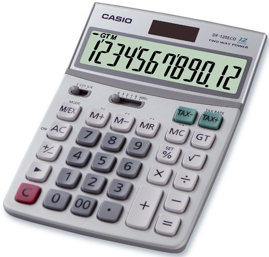 CASIO DF-120ECO Tischrechner silber