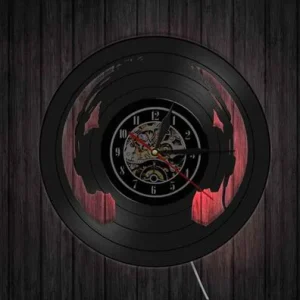 Musik-Vinyl-Schallplatten-Wanduhr ¨C Kopfh?rer tragende LED-Licht-Wanduhr ¨C Vinyl – Markenlos bei vibequelle