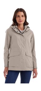 Funktionsjacke “GS 54 WMN JCKT”, Damen, Gr. 36, beige (hellbeige), Obermaterial: 100% Polyester.Futter: 100% Polyester, G.I.G.A. DX BY KILLTEC, Jacken Funktionsjacke, Wasserdicht, atmungsaktiv, recycelte Materialien, abnehmbare Kapuze