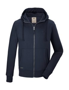 Sweatjacke “GS 8 MN SWT JCKT GOTS”, Herren, Gr. XXL, blau (navy), Obermaterial: 100% Baumwolle.Obermaterial 2: 95% Baumwolle, 5% Elasthan, G.I.G.A. DX BY KILLTEC, Sweatjacken Sweatjacke, GOTS-zertifizierte Bio-Baumwolle, Carbon-Finish, lässiger Look