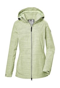 Funktionsjacke “GS 67 WMN JCKT”, Damen, Gr. 38, grün, Obermaterial: 100% Polyester.Futter: 100% Polyester, G.I.G.A. DX BY KILLTEC, Jacken Funktionsjacke, Gestreifte Damen Outdoorjacke, wasserabweisend, 2-Wege-Reißverschluss