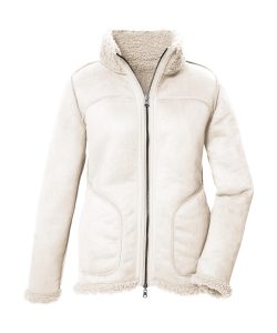 Wendejacke “GW 62 WMN JCKT”, Damen, Gr. 36, beige (creme), Obermaterial: 100% Polyester, G.I.G.A. DX BY KILLTEC, Jacken, Wendbare Damenjacke in Wildlederoptik, warm, mit 4 Taschen