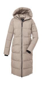 Steppmantel “GW 50 WMN QLTD CT”, Damen, Gr. 36, beige (hellbeige), Obermaterial: 100% Polyester.Futter: 100% Polyester.Füllung: 100% Polyester, G.I.G.A. DX BY KILLTEC, Mäntel Steppmantel, Trendiger Damenmantel, wasserabweisend, winddicht, atmungsaktiv