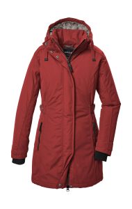 Parka “GW 70 WMN PRK”, Damen, Gr. 34, rot (feuerrot), Obermaterial: 88% Polyester, 12% Baumwolle.Futter: 100% Polyester.Füllung: 100% Polyester, G.I.G.A. DX BY KILLTEC, Jacken Parka, Wind- und wasserdichter Damenparka, atmungsaktiv, mit Fleece.
