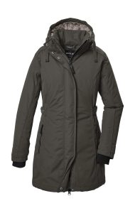 Parka “GW 70 WMN PRK”, Damen, Gr. 36, olivgrün, Obermaterial: 88% Polyester, 12% Baumwolle.Futter: 100% Polyester.Füllung: 100% Polyester, G.I.G.A. DX BY KILLTEC, Jacken Parka, Wind- und wasserdichter Damenparka, atmungsaktiv, mit Fleece.