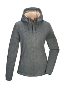Fleecejacke “GW 38 WMN KNTFLC JCKT”, Damen, Gr. 36, grün, Oberseite: 100% Polyester.Rückseite: 100% Polyester, G.I.G.A. DX BY KILLTEC, Jacken Fleecejacke, Strickfleecejacke mit Teddyfutter, verstellbarer Kapuze, Kinnschutz