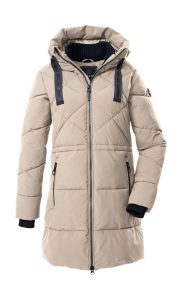 Steppmantel “GW 56 WMN QLTD PRK”, Damen, Gr. 38, beige (hellbeige), Obermaterial: 100% Polyester.Futter: 100% Polyester.Füllung: 100% Polyester, G.I.G.A. DX BY KILLTEC, Mäntel Steppmantel, Wasserabweisender, winddichter Parka mit 8.000 mm Wassersäule