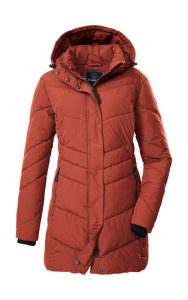 Steppmantel “GW 60 WMN QLTD PRK”, Damen, Gr. 36, rot (feuerrot), Obermaterial: 100% Polyester.Futter: 100% Polyester.Füllung: 100% Polyester, G.I.G.A. DX BY KILLTEC, Mäntel Steppmantel, Schmaler, wasserabweisender Damenparka mit abnehmbarer Kapuze
