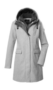 Parka “GW 19 WMN PRK”, Damen, Gr. 36, grau, Oberseite: 100% Polyester.Rückseite: 100% Polyester.Futter: 100% Polyester.Futter 2: 100% Polyester.Füllung: 100% Polyester, G.I.G.A. DX BY KILLTEC, Jacken Parka, Windabweisender Damen Parka mit Kapuze, Gilet, 2-Wege-Reißverschluss