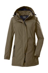 Softshellparka “GW 36 WMN SFTSHLL PRK”, Damen, Gr. 36, schlamm, Oberseite: 100% Polyester.Rückseite: 100% Polyester, G.I.G.A. DX BY KILLTEC, Jacken, Softshellparka: wasserdicht, Teddyfell, 2-Wege-Reißverschluss