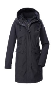 Softshellparka “GW 79 WMN SFTSHLL PRK”, Damen, Gr. 36, schwarz, Oberseite: 100% Polyester.Rückseite: 100% Polyester.Füllung: 100% Polyester, G.I.G.A. DX BY KILLTEC, Jacken, Damen Softshellparka: wasserabweisend, 2-Wege-Reißverschluss
