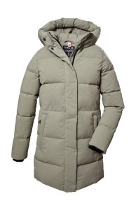 Steppmantel “GW 1 WMN QLTD PRK”, Damen, Gr. 42, grün (helloliv), Obermaterial: 100% Polyester.Futter: 100% Polyester.Füllung: 100% Polyester, G.I.G.A. DX BY KILLTEC, Mäntel Steppmantel, Damen Steppparka, winddicht, wasserabweisend, 10.000 mm Wassersäule