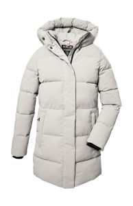 Steppmantel “GW 1 WMN QLTD PRK”, Damen, Gr. 36, grau (helltaupe), Obermaterial: 100% Polyester.Futter: 100% Polyester.Füllung: 100% Polyester, G.I.G.A. DX BY KILLTEC, Mäntel Steppmantel, Damen Steppparka, winddicht, wasserabweisend, 10.000 mm Wassersäule