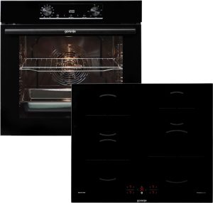 GORENJE Backofen-Set “JUMP SET PYRO/I”, Energieeffizienz: A (A+++-D), schwarz, Herdsets, Pyrolyse: Selbstreinigung durch hohe Hitze ohne Chemie, Topseller