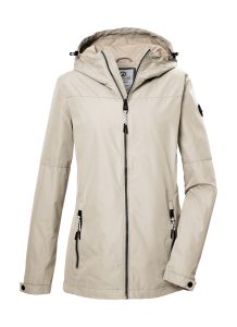 Funktionsjacke “GS 71 WMN JCKT”, Damen, Gr. 36, beige (ecru), Obermaterial: 100% Polyester.Futter: 100% Polyester, G.I.G.A. DX BY KILLTEC, Jacken Funktionsjacke, Damenjacke: wasserdicht, winddicht, verstellbar, Kapuze