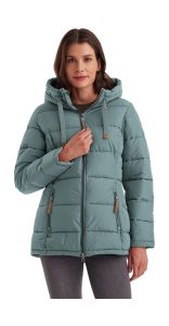 Steppjacke “GW 12 WMN QLTD JCKT”, Damen, Gr. 36, grün, Obermaterial: 100% Polyester.Futter: 100% Polyester.Füllung: 100% Polyester, G.I.G.A. DX BY KILLTEC, Jacken Steppjacke, Steppjacke: wasserabweisend, atmungsaktiv, hoher Kragen, Kapuze