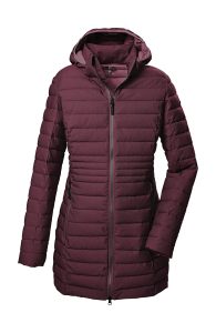 Steppmantel “GW 14 WMN QLTD PRK_Bacarya”, Damen, Gr. 40, lila (brombeer), Oberstoff: 100% Polyester, Futter: 100% Polyester (recycelt), Wattierung: 100% Polyester (recycelt), G.I.G.A. DX BY KILLTEC, Mäntel Steppmantel, Schmaler Damenparka, wasserabweisend, winddicht, atmungsaktiv