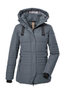 Steppjacke “GW 25 WMN QLTD JCKT”, Damen, Gr. 36, grau (graublau), Obermaterial: 88% Polyester, 12% Baumwolle.Futter: 100% Polyester.Füllung: 100% Polyester, G.I.G.A. DX BY KILLTEC, Jacken Steppjacke, Taillierte Winterjacke, wasserabweisend, winddicht, abnehmbare Kapuze