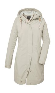 Softshellparka “GS 16 WMN SFTSHLL PRK”, Damen, Gr. 44, grau (helltaupe), Oberstoff: Oberseite: 100% Polyester (recycelt), Rückseite: 100% Polyester, Futter: 100% Polyester, G.I.G.A. DX BY KILLTEC, Jacken, Wasserdichter, atmungsaktiver Parka aus recycelten Materialien
