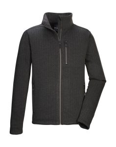 Fleecejacke “GW 48 MN KNTFLC JCKT”, Herren, Gr. L, schwarz, Oberseite: 73% Polyester, 25% Viskose, 2% Elasthan.Rückseite: 100% Polyester, G.I.G.A. DX BY KILLTEC, Jacken Fleecejacke, Strickfleecejacke mit Fischgrät-Optik, Zipper-Taschen, Kinnschutz