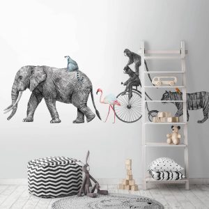 Vliestapete A.S. CRÉATION “Fototapete Tiere auf Reise Schwarz Weiß Fahrrad”, weiß, B:2,55m H:0,02m L:3,5m, Vlies, Tapeten