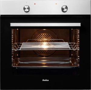 AMICA Einbaubackofen “EBX 943 640 E”, Energieeffizienz: A (A+++-D), silber (silberfarben), B:59,5cm H:59,5cm T:57,5cm, Backöfen, Großer Garraum, sparsam, sicher und leicht zu reinigen im Alltag, Einbaubackofen