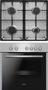 AMICA Gasherd-Set “EHEG 933 101 E”, Energieeffizienz: A (A+++-D), silber (edelstahlfarben), Herdsets, Vertrauter Kochkomfort mit Gas und einfacher Handhabung