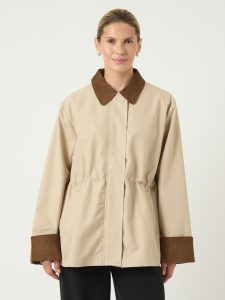 Outdoorjacke Y.A.S “YASANCA LS PARKA JACKET S. NOOS”, Damen, Gr. 38, oxford tan, Web, Obermaterial: 65% Baumwolle, 35% Polyester, unifarben, hüftbedeckend, Jacken Outdoorjacke