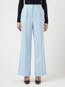 Anzughose Y.A.S “YASREEMAJ HW PANT NOOS”, Damen, Gr. 40, N-Gr, skyway, Web, Obermaterial: 77% Polyester, 19% Viskose, 4% Elasthan, unifarben, regular fit lang, Hosen Anzughose, Regular Fit, Materialmix mit Stretch