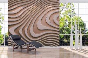 Vliestapete A.S. CRÉATION “3D-Tapete Wellenoptik Beige Gold Abstrakt”, beige, B:2,55m H:0,02m L:3,5m, Vlies, Tapeten
