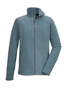 Fleecejacke “GS 5 MN KNTFLC JCKT”, Herren, Gr. L, graublau, Obermaterial: 100% Polyester, G.I.G.A. DX BY KILLTEC, Jacken Fleecejacke, Strickfleecejacke, Melange-Optik, Reißverschlusstaschen, Kinnschutz