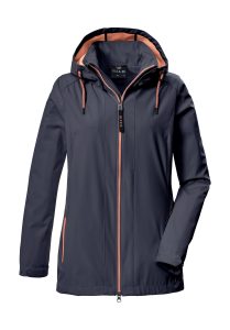 Softshelljacke “GS 96 WMN SFTSHLL JCKT”, Damen, Gr. 36, dunkelblau, Oberseite: 100% Polyester.Rückseite: 100% Polyester.Futter: 100% Polyester.Futter 2: 100% Polyester, G.I.G.A. DX BY KILLTEC, Jacken Softshelljacke, Wasserabweisende Softshelljacke mit abnehmbarer Kapuze