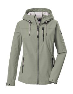 Softshelljacke “GS 111 WMN SFTSHLL JCKT”, Damen, Gr. 36, dunkelgrün, Oberseite: 100% Polyester.Rückseite: 100% Polyester.Futter: 100% Polyester, G.I.G.A. DX BY KILLTEC, Jacken Softshelljacke, Atmungsaktive, wasserabweisende Damenjacke mit verstellbarer Kapuze