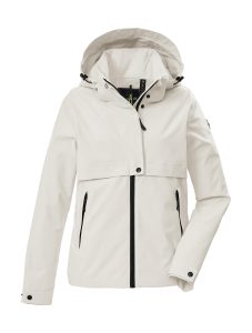 Funktionsjacke “GS 79 WMN JCKT”, Damen, Gr. 36, weiß (helltaupe), Oberseite: 100% Polyester.Rückseite: 100% Polyester.Futter: 100% Polyester, G.I.G.A. DX BY KILLTEC, Jacken Funktionsjacke, Wind- und wasserdichte Damenjacke mit abnehmbarer Kapuze