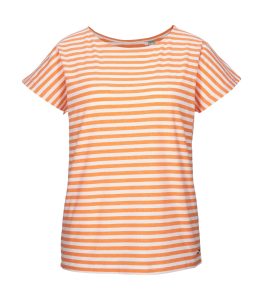 T-Shirt “GS 38 WMN TSHRT”, Damen, Gr. 36, apricot, Obermaterial: 65% Polyester, 30% Baumwolle, 5% Elasthan, G.I.G.A. DX BY KILLTEC, Rundhals, Shirts T-Shirt, Gestreiftes T-Shirt, Rundhals, elastisch, weich, strapazierfähig