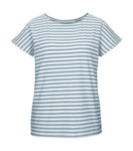 T-Shirt “GS 38 WMN TSHRT”, Damen, Gr. 36, graublau, Obermaterial: 65% Polyester, 30% Baumwolle, 5% Elasthan, G.I.G.A. DX BY KILLTEC, Rundhals, Shirts T-Shirt, Gestreiftes T-Shirt, Rundhals, elastisch, weich, strapazierfähig