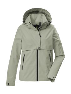 Funktionsjacke “GS 79 WMN JCKT”, Damen, Gr. 36, beige (dunkelgrün), Oberseite: 100% Polyester.Rückseite: 100% Polyester.Futter: 100% Polyester, G.I.G.A. DX BY KILLTEC, Jacken Funktionsjacke, Wind- und wasserdichte Damenjacke mit abnehmbarer Kapuze
