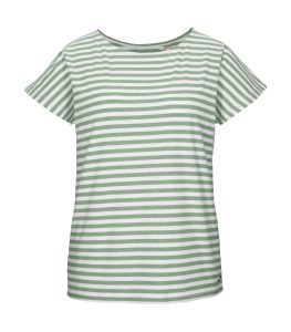 T-Shirt “GS 38 WMN TSHRT”, Damen, Gr. 38, dunkelgrün, Obermaterial: 65% Polyester, 30% Baumwolle, 5% Elasthan, G.I.G.A. DX BY KILLTEC, Rundhals, Shirts T-Shirt, Gestreiftes T-Shirt, Rundhals, elastisch, weich, strapazierfähig