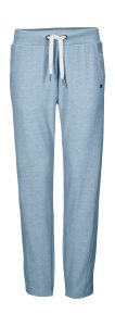 Jogginghose “GS 46 WMN PNTS”, Damen, Gr. 36, Normalgrößen, blau (graublau), Obermaterial: 65% Polyester, 30% Baumwolle, 5% Elasthan, G.I.G.A. DX BY KILLTEC, Hosen Jogginghose, Weiche Sweathose mit Kordelzug, kleiner floraler Print