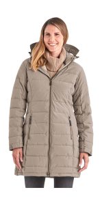 Steppmantel “GW 13 WMN QLTD PRK”, Damen, Gr. 46, beige (hellbeige), Oberstoff: 100% Polyester, Futter: 100% Polyamid, Wattierung: 100% Polyester, G.I.G.A. DX BY KILLTEC, Mäntel Steppmantel, Wasserabweisender, winddichter Steppparka mit urbanem Look