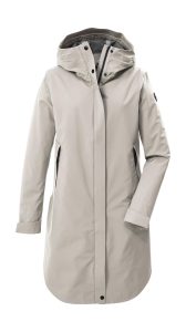 Funktionsmantel “GS 83 WMN CT”, Damen, Gr. 38, helltaupe, Oberseite: 100% Polyester.Rückseite: 100% Polyester, G.I.G.A. DX BY KILLTEC, Mäntel, Ultraleichter, wasserdichter Damenmantel mit urbanem Style