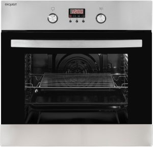EXQUISIT Backofen “EBE 65-1H”, Energieeffizienz: A (A+++-D), silber (silberfarben), B:59,5cm H:59,5cm T:57,5cm, Backöfen, Pizzafunktion – ideal für Pizza, Focaccia und mehr
