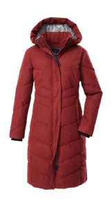 Steppmantel “GW 61 WMN QLTD CT”, Damen, Gr. 36, rot (feuerrot), Obermaterial: 88% Polyester, 12% Baumwolle.Futter: 100% Polyester.Füllung: 100% Polyester, G.I.G.A. DX BY KILLTEC, Mäntel Steppmantel, Wasserabweisender, winddichter Damenmantel mit abnehmbarer Kapuze