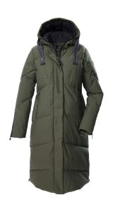 Steppmantel “GW 41 WMN QLTD CT”, Damen, Gr. 36, grün (olivgrün), Obermaterial: 100% Polyester.Futter: 100% Polyester.Füllung: 100% Polyester, G.I.G.A. DX BY KILLTEC, Mäntel Steppmantel, Wasserabweisender, atmungsaktiver Mantel mit Daunenoptik